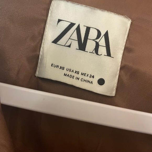 ZARA BELTED FAUX LEATHER SHIRT MINI DRESS - Picture 6 of 7
